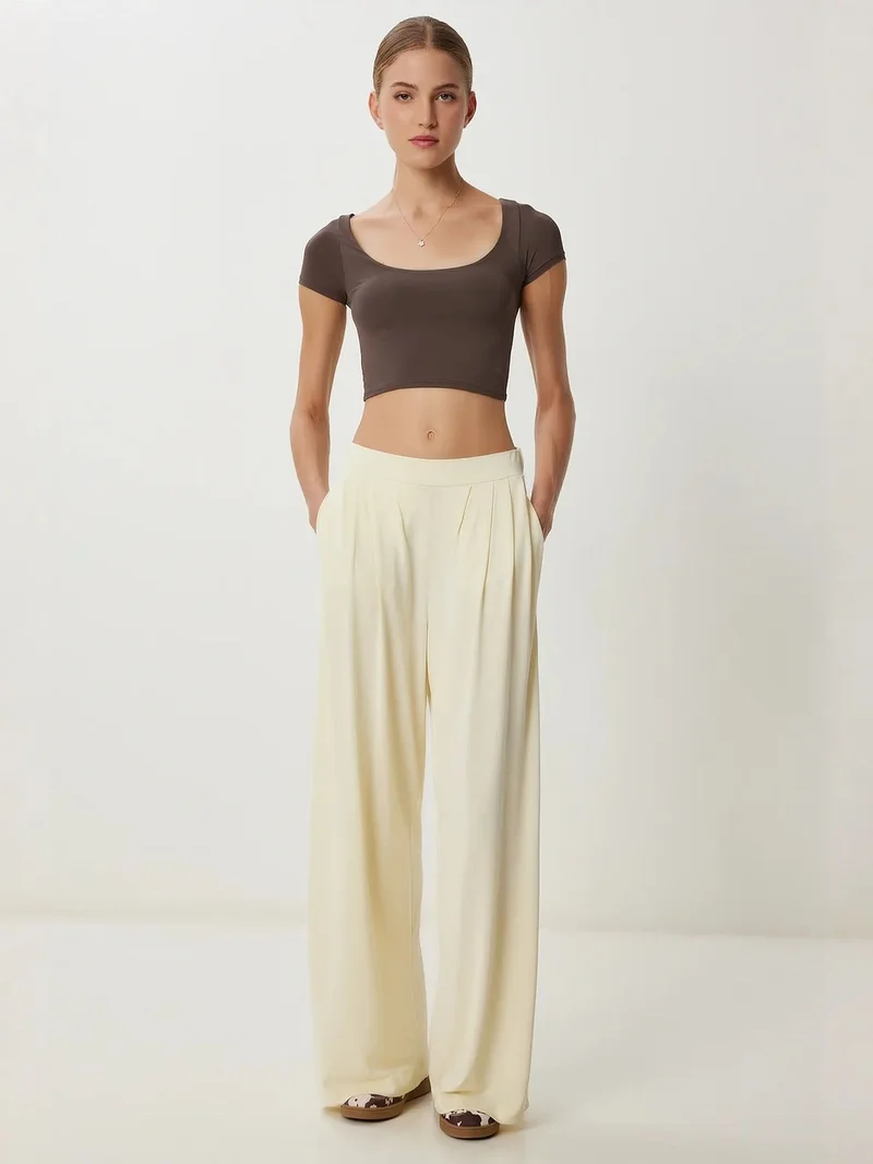 Happiness İstanbul ISTANBUL Wide Leg Pull-On Palazzo Pants